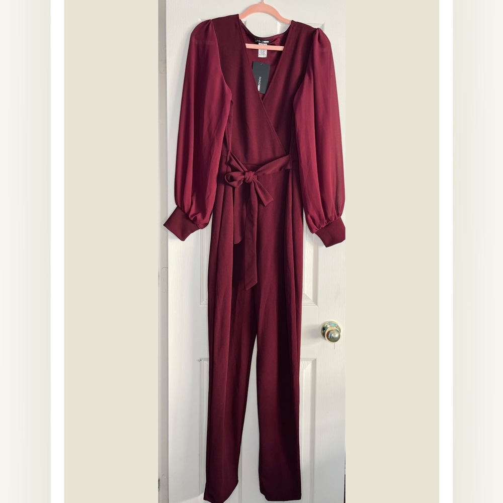 FashionNova Maroon Jumpsuit